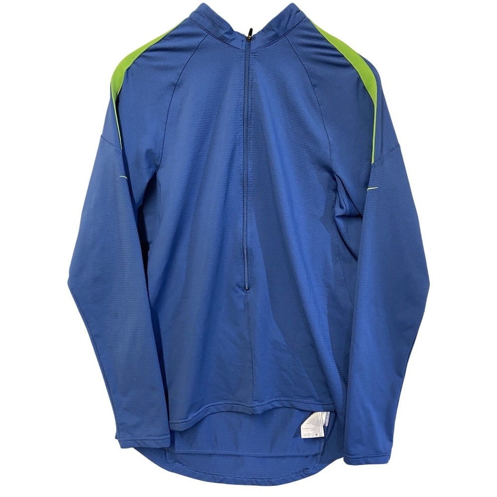 Nike Sphere Dry Mens Blue Long Sleeve Half Zip Cycling Jersey Large L Pockets